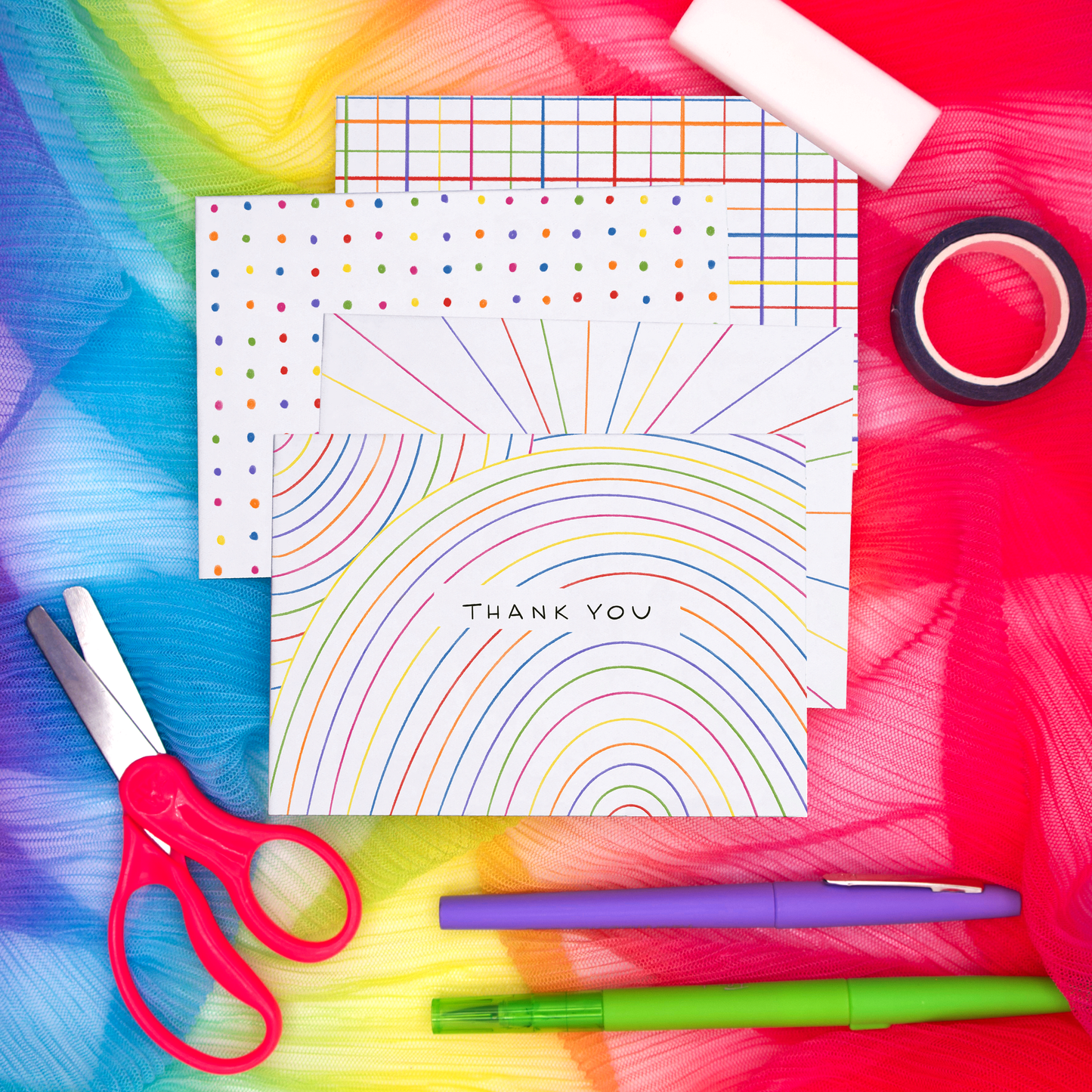 Rainbow Assorted Thank You Card Set